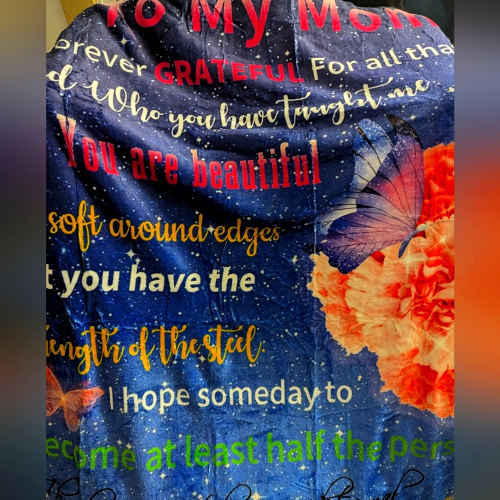 Mom Thank You Poem Throw Blanket NWOT 50"X60"